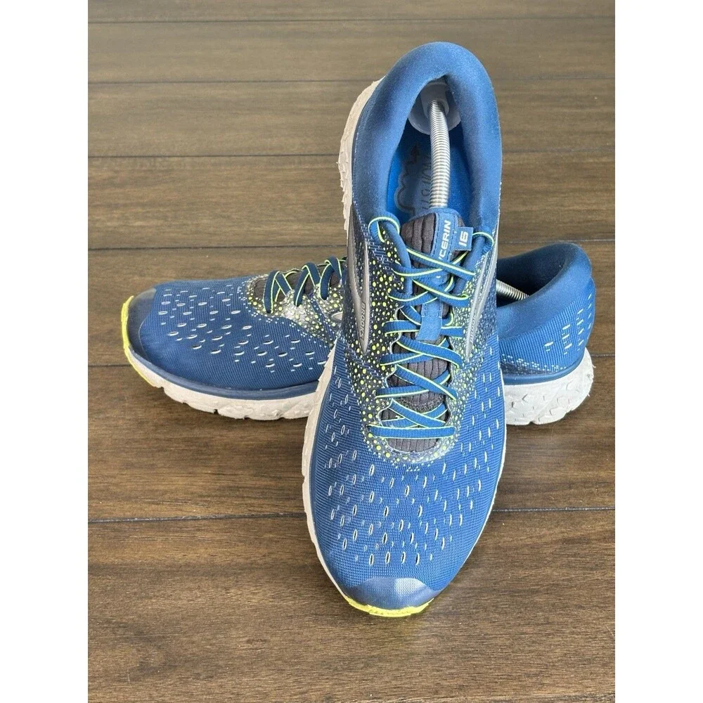 Brooks Men’s Glycerin 16 Size 12.5, Blue & Yellow Running tech Shoes, DNA